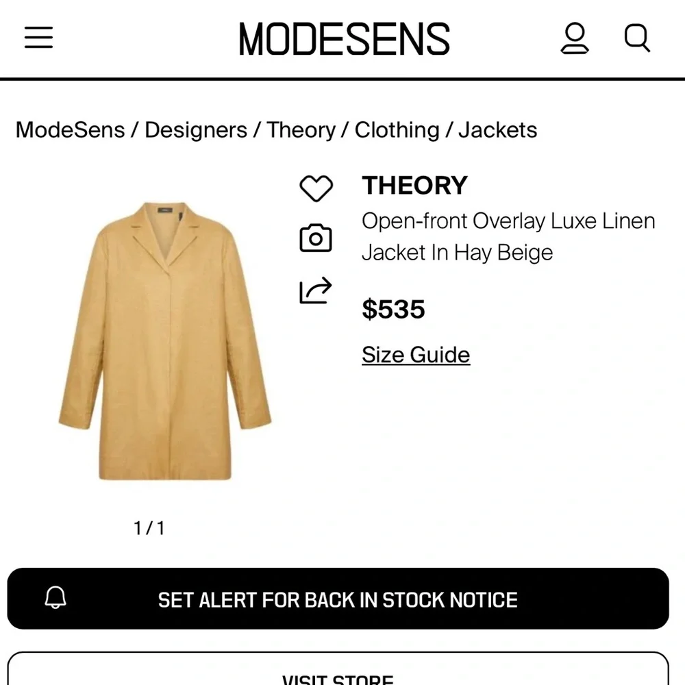 THEORY Open-front Overlay Luxe Linen Jacket In Hay Beige